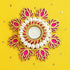 Diya Handmade MDF Lotus tealight Candle Holder with Shell Tealight Rangoli